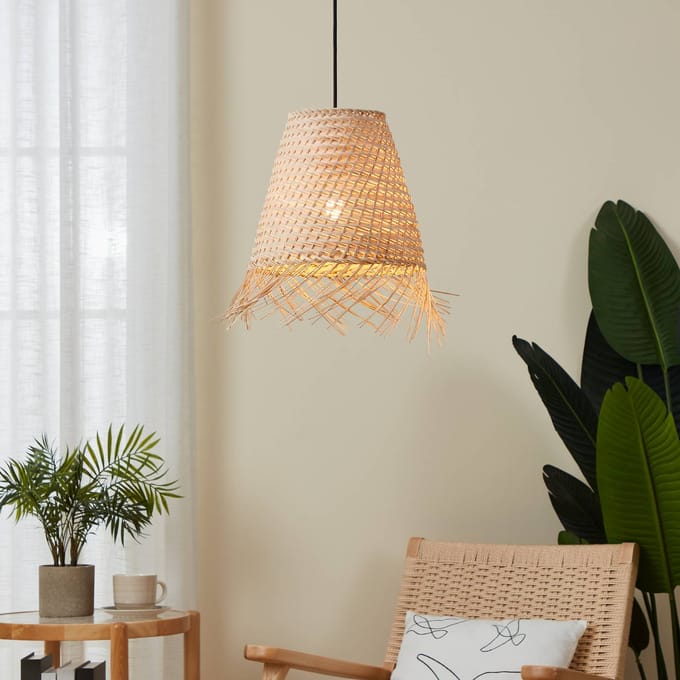 EGLO Aycliffe Hanglamp - E27 - Ø 30 cm - Zwart/Hout