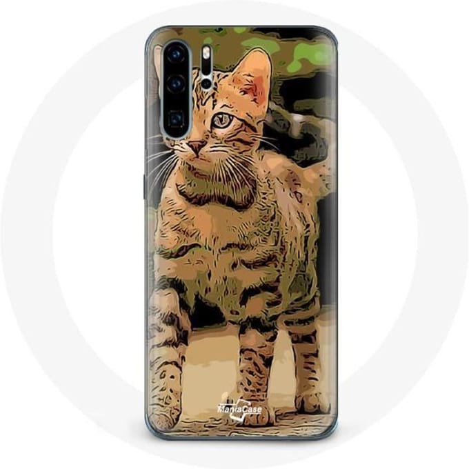 Case voor Huawei P30 pro Bengaalse kattenras cartoon