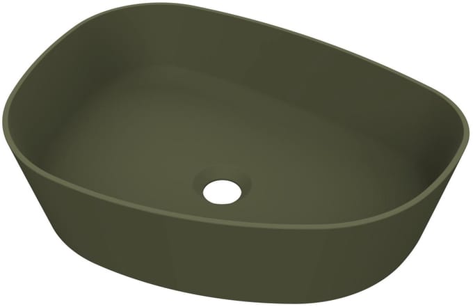 Arcqua Rocker Waskom - opbouw - organisch - links - 50x37cm - mat groen