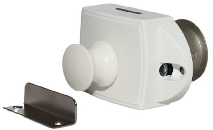 Drukslot (pushlock) kast 15mm groot zilver