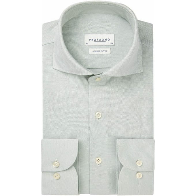 Profuomo Japanese knitted overhemd met lange mouwen