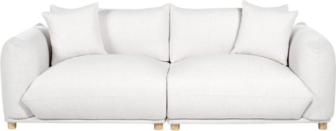 LUVOS - Driezitsbank - Gebroken wit - Polyester