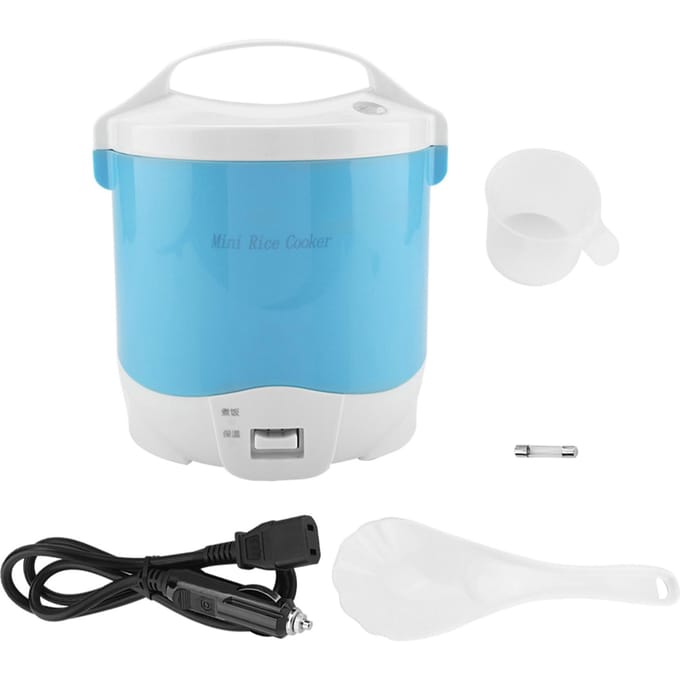 24V 180W 1.6L Elektrische Draagbare Multifunctionele Rijstkoker Stoomkoker voor Auto's (Blauw) blauw