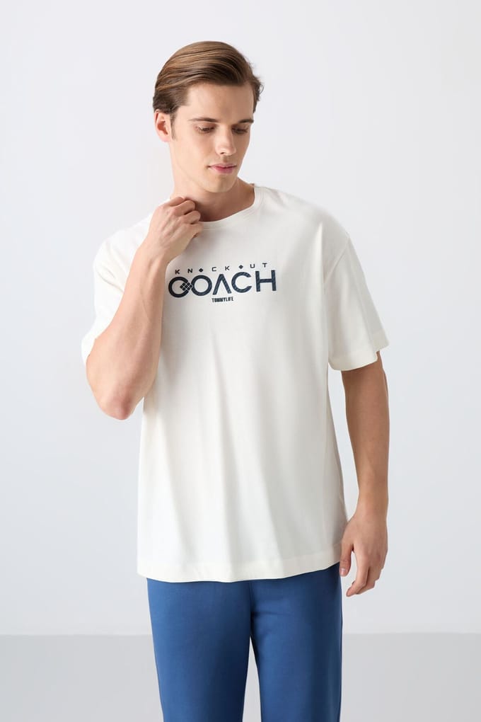 Oversized Logo Patch Crew Neck T-Shirt