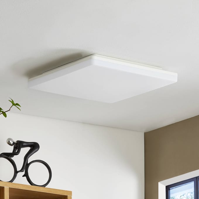 Prios Artin LED plafondlamp, hoekig, 33 cm