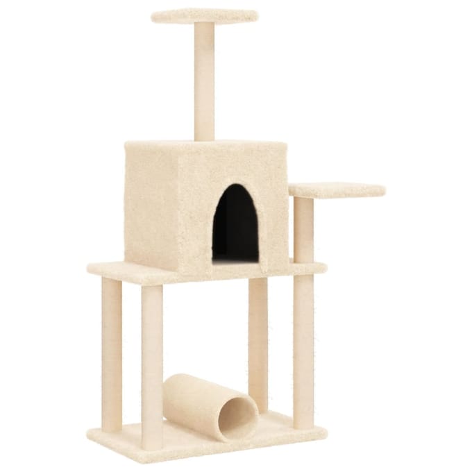 vidaXL Kattenmeubel met sisal krabpalen 122 cm crèmekleurig