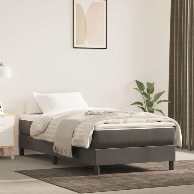 vidaXL - Pocketveringmatras - 100 - x - 210 - x - 20 - cm - Donkergrijs