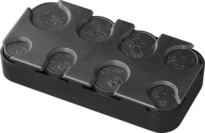 ProPlus Compacte Euro Munthouder – Handige Opberghulp voor Auto Caravan Camper en Thuis (105 x 51 x 20 mm)