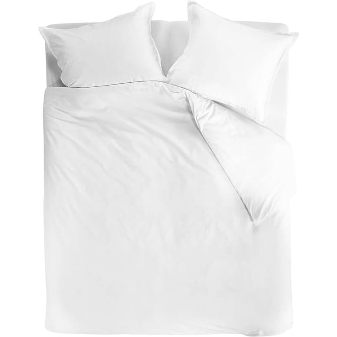 Beddinghouse Blanca dekbedovertrek - Effen - Tweepersoons - 200x200/220 cm - Wit