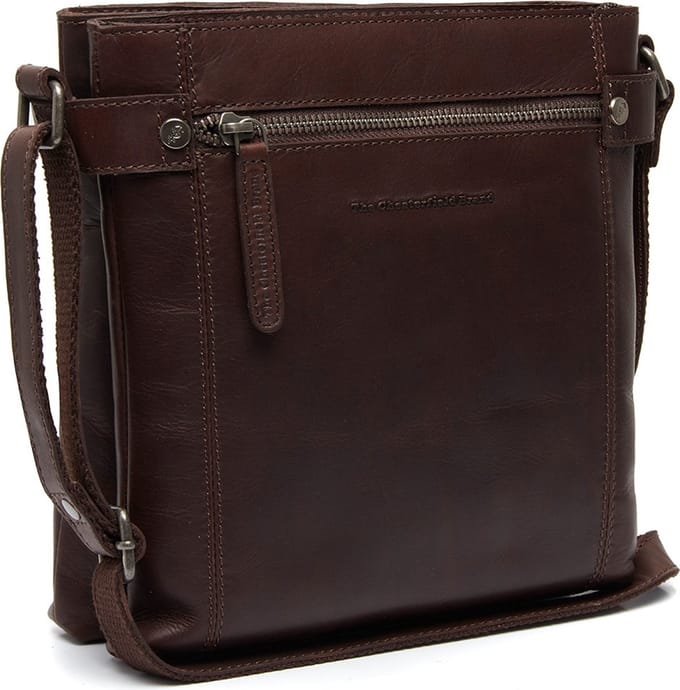 Chesterfield Brandis Waxed Pull Up Schoudertas - Bruin