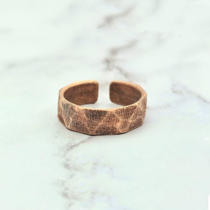 Mei's - Tibetan Mystic Copper - ring dames- koper rosegoud - ringmaat 55 mm
