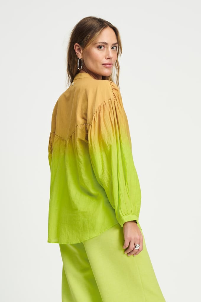 POM Amsterdam Blouse - Faded Summer Lime Größe: 38 | Longsleeves Outlet | Damen | Grün