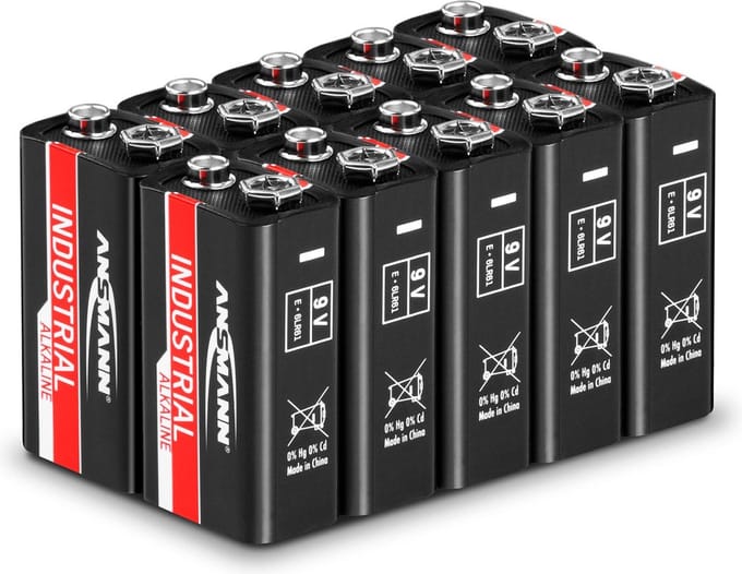 Ansmann Ansmann industriële alkaline batterijen - 10 x 9 V blokbatterijen 6LR61