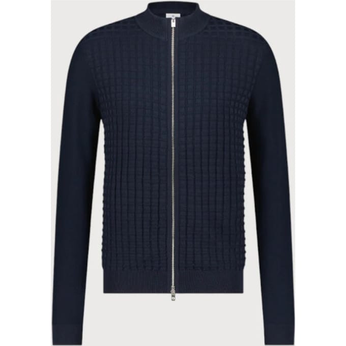 Blue Industry Structuur gebreid rits vest |