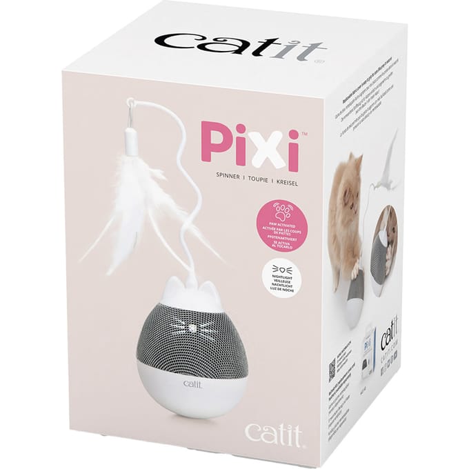 Catit - Speelgoed Voor Dieren - Kat - Ca Pixi Spinner 9x9x23cm Wit/grijs - 1st
