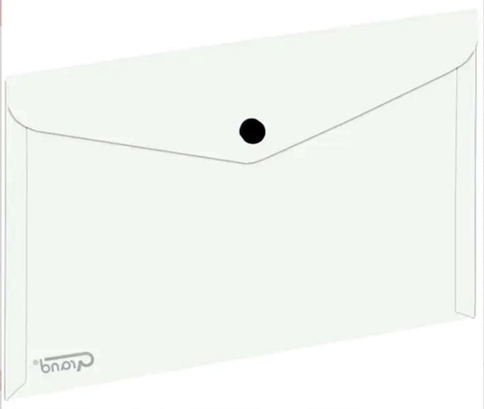 Grote A5 map met drukknop - Wit