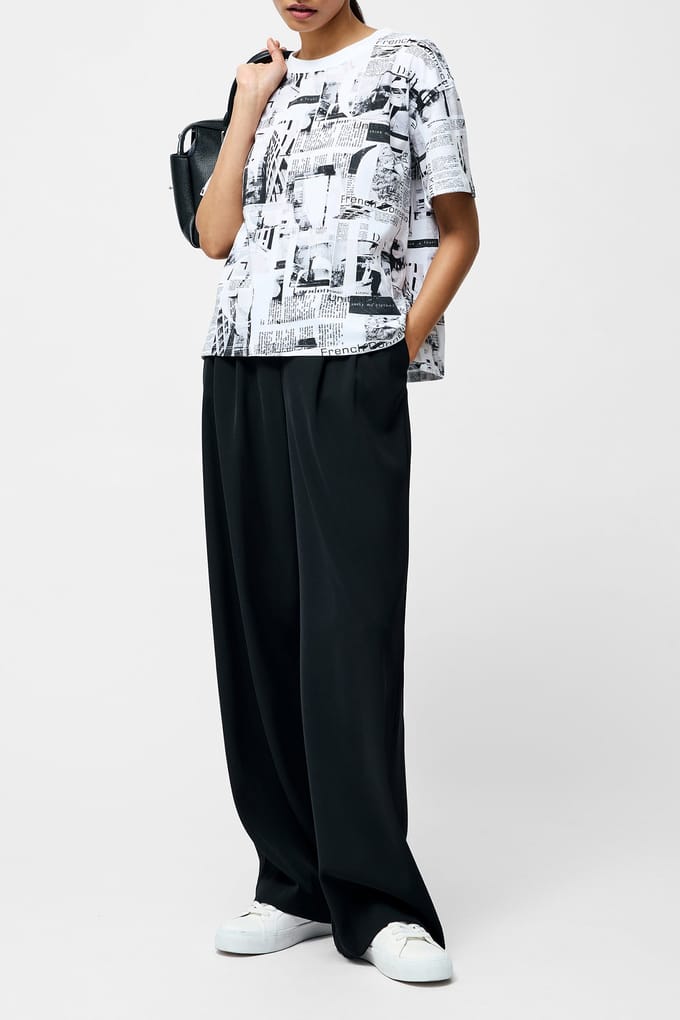 French Connection Atlantis Dori S/s Tee Black/white Taglia: S | Maglie Sportivi Outlet | Donna | Nero