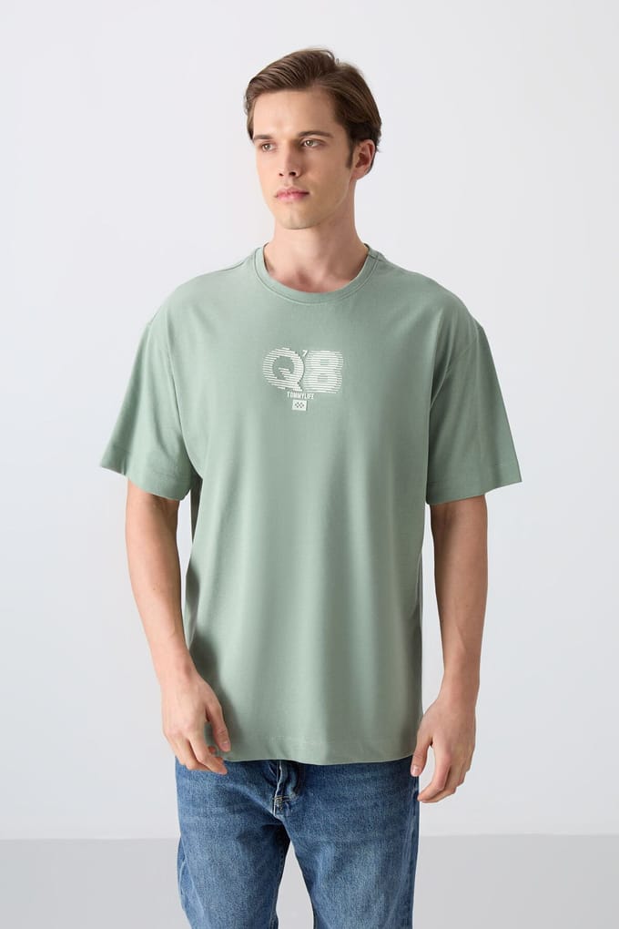Overlookende Gedrukte Logo Crew Neck T-Shirt