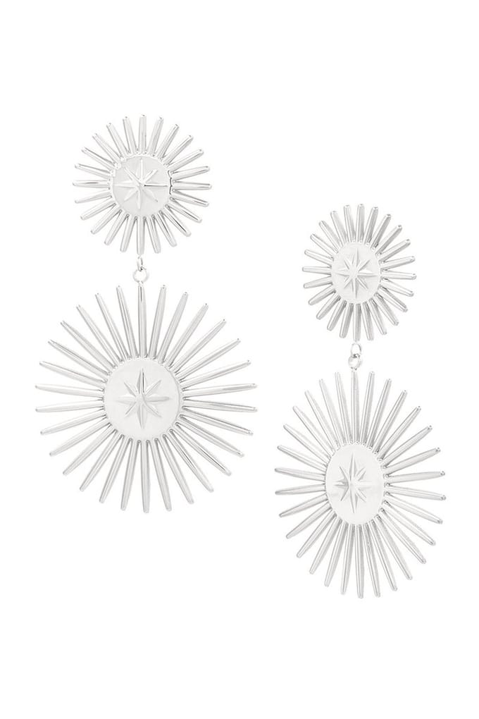 Bijoutheek Oorknoppen double star zilver