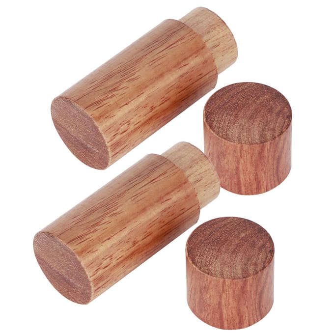 10 Stuks Houten Etherische Olie Cilinder Doos Opbergfles Container Reiskoffer Buitenmaat 2,5 cm beige