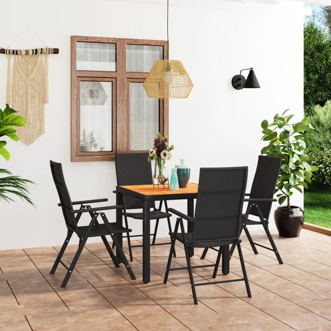 vidaXL - 5-delige - Tuinset - zwart - en - bruin