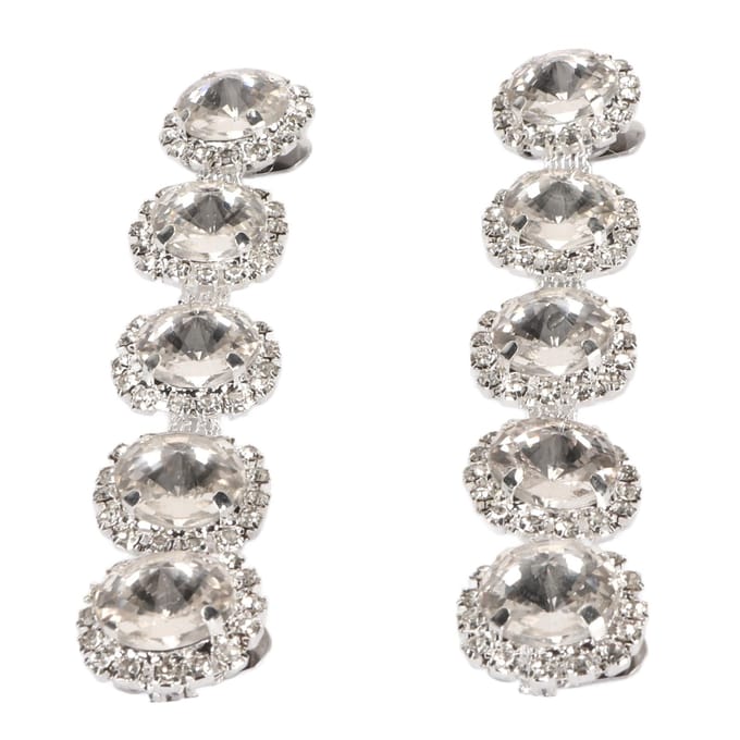 2 stuks Kristalglas Strass Schoenklemmen Stijlvolle Strass Schoenklemmen Decoratie voor DIY Bruiloft white