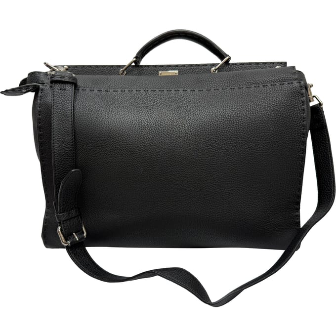 Fendi Selleria Peekaboo XL Handtas in Zwart Leer