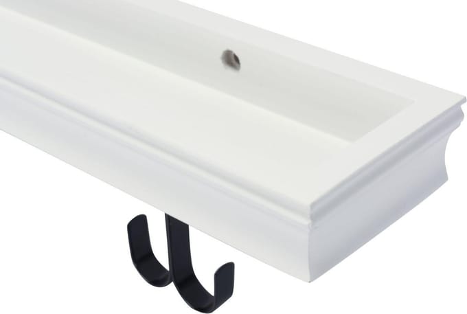 Duraline - Wandplank - Klassiek - Plank Met Haakjes - Wit - 80cm