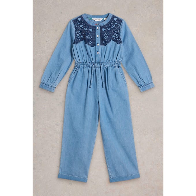 White Stuff Chambray Jumpsuit Chambray Blue Taglia: 7-8 | Body per Neonato Outlet | kids | Blu
