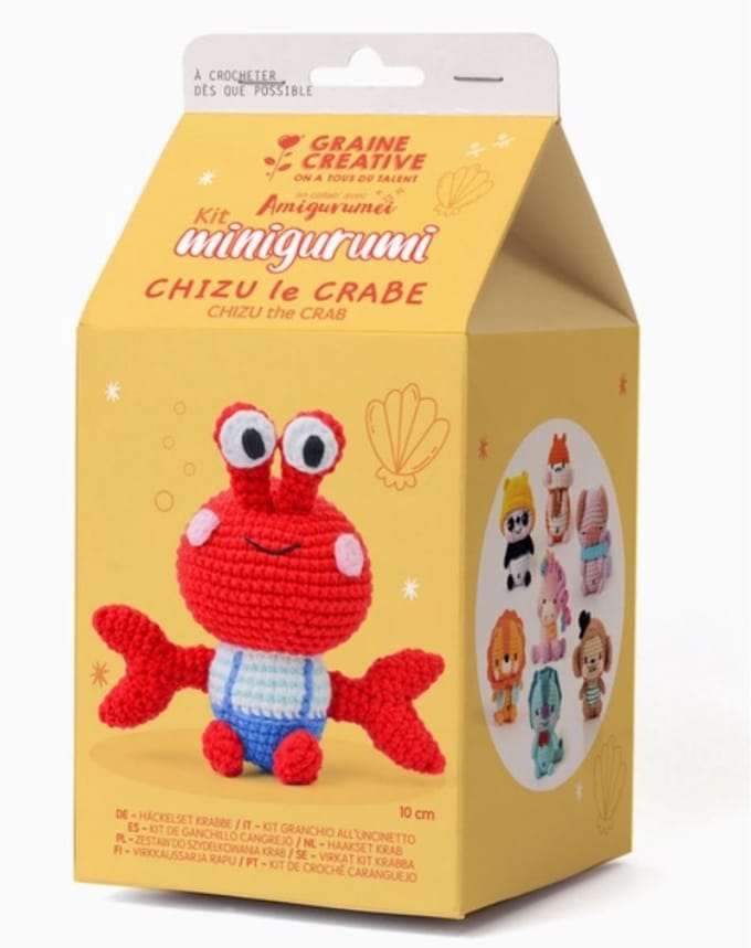 Graine Creative haakpakket minigurumi Chizu de Krab DIY set creatief.
