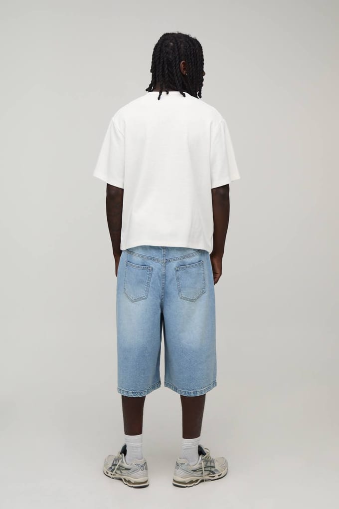 Relaxed Fit Waffle Henley T-Shirt | Ecru | Size Medium