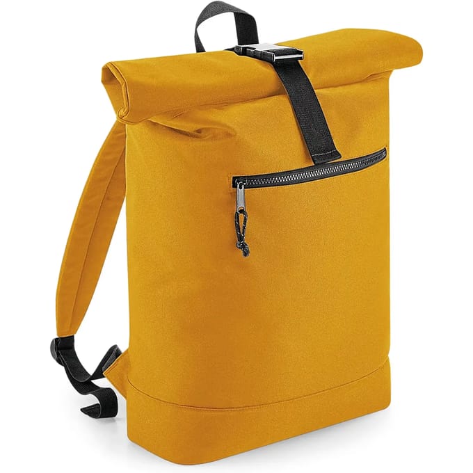 BagBase Recycled Roll-Top Backpack BG286 - Mustard - 32 x 44 x 13 cm