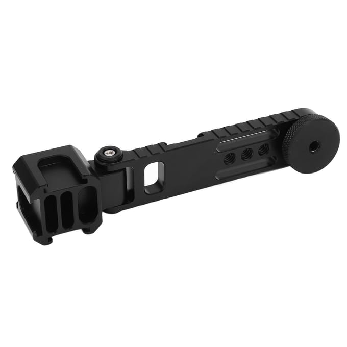 Drievoudige Cold Shoe Beugel Microfoonbevestiging Verlengbeugel voor Camerastabilisator met 1/4 Inch black
