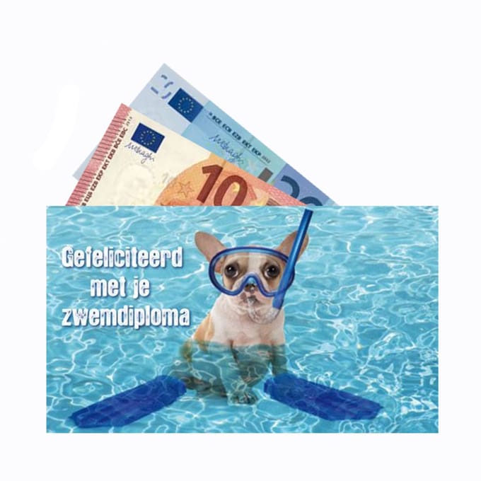 Geldkaart - Geld envelop - Gefeliciteerd met je Zwemdiploma