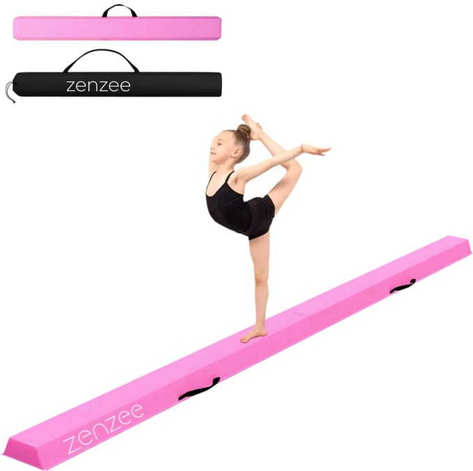 Turnbalk - EVA - 300 cm - Roze - Met draagtas - Evenwichtsbalk - Balanstrainer - Balans speelgoed