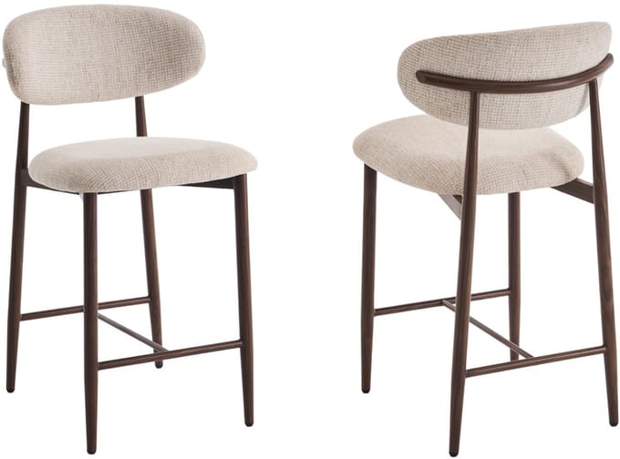 Furnihaus - Barkrukken set van 2 - Celia - Beige Walnoot Santi