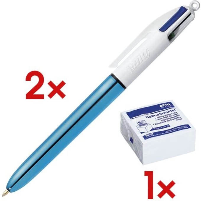 BIC 982874, Clip, Multifunctionele balpen, Navulbaar, Zwart, Blauw, Groen, Rood, 12 stuk(s)
