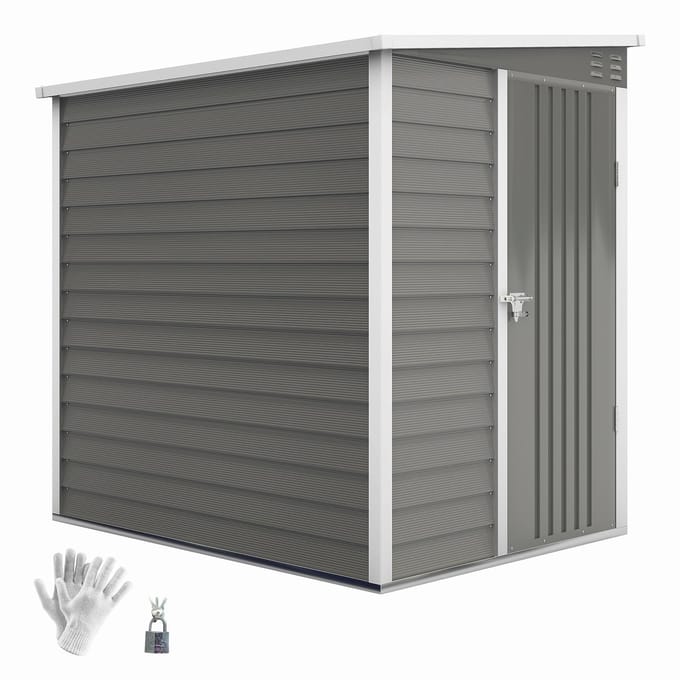 Outsunny tuinschuur - afsluitbare deur - ventilatiesleuven - grijs