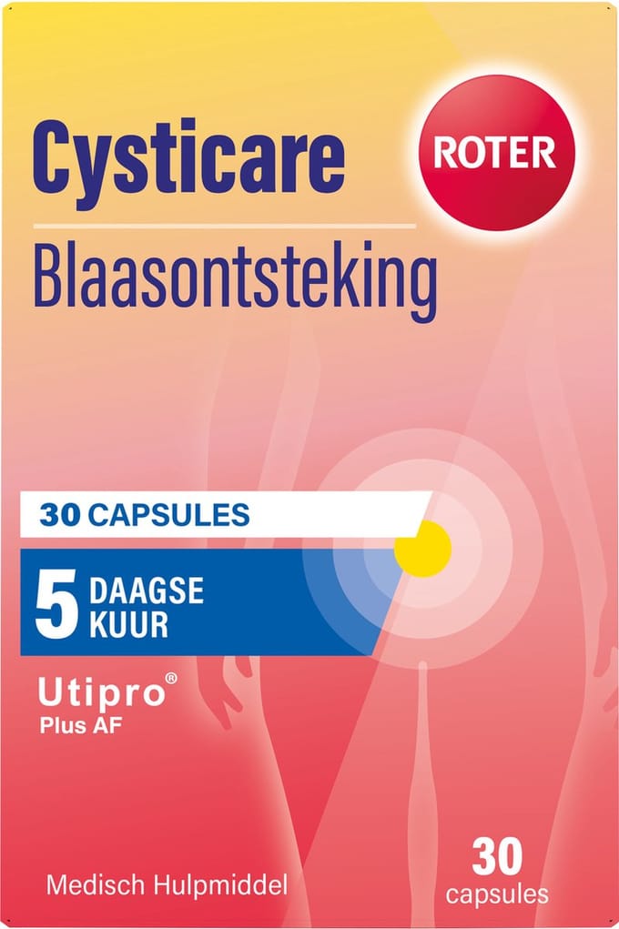 ROTER Cysticare Utipro Plus AF - 5-daagse kuur bij blaasontsteking - vermindert pijn bij het plassen binnen 48 uur - 30 capsules