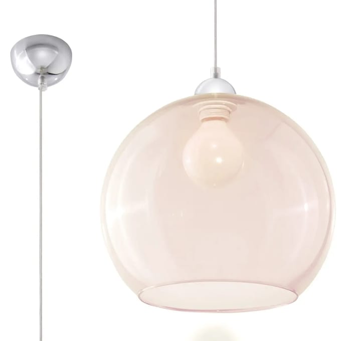 Sollux Lighting Hanglamp Ball - 120x30x30cm - E27 - Champagne - staal/glas