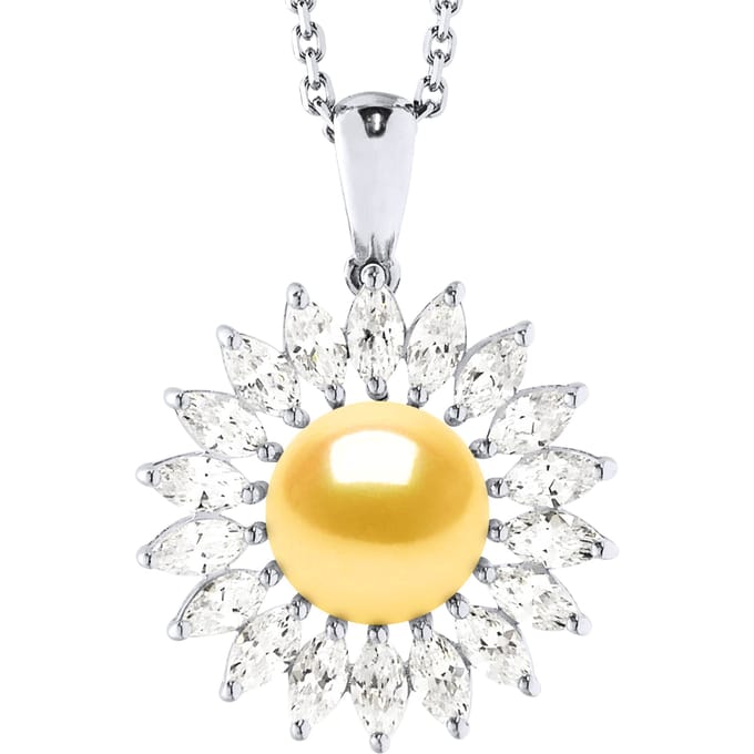 SUN zoetwater parel sieraden 8-9mm Golden 925