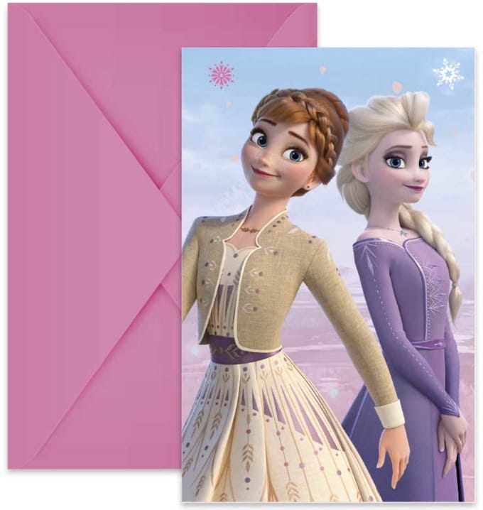 Vegaoo - 6 Elsa Frozen uitnodigingen met enveloppen