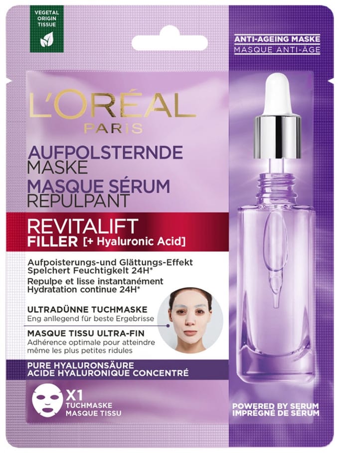 L'Oréal Paris Revitalift Filler Hyaluronzuur Tissue Masker - 1 stuk
