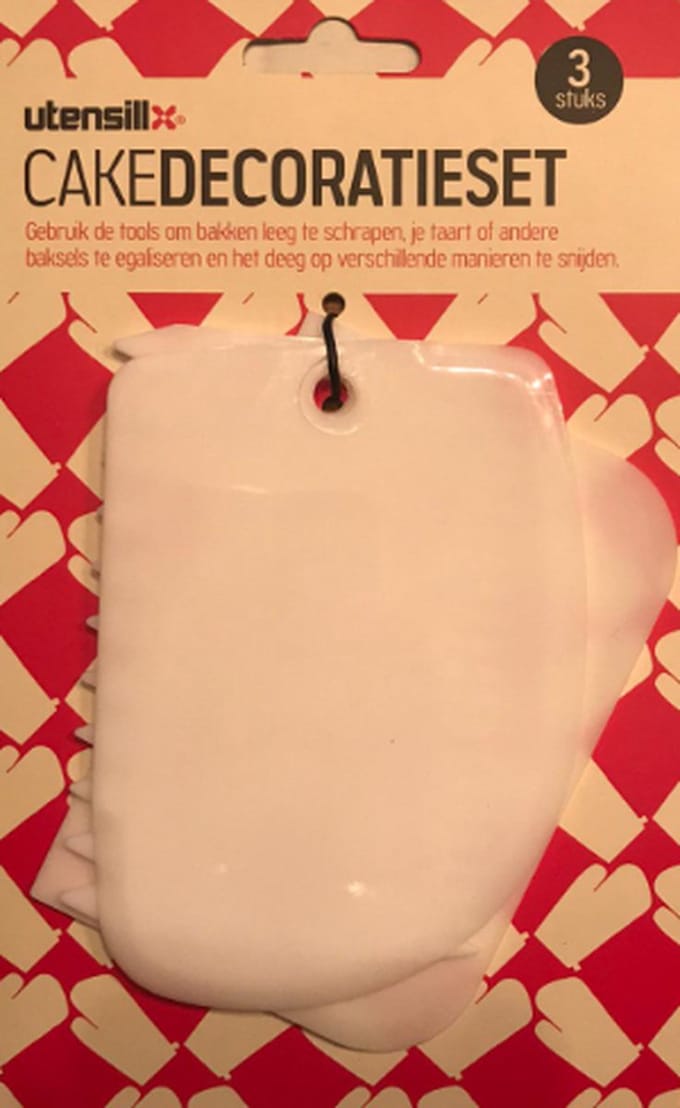 Utensill - Cake decoratieset - Schrapen, egaliseren en snijden -3 stuks