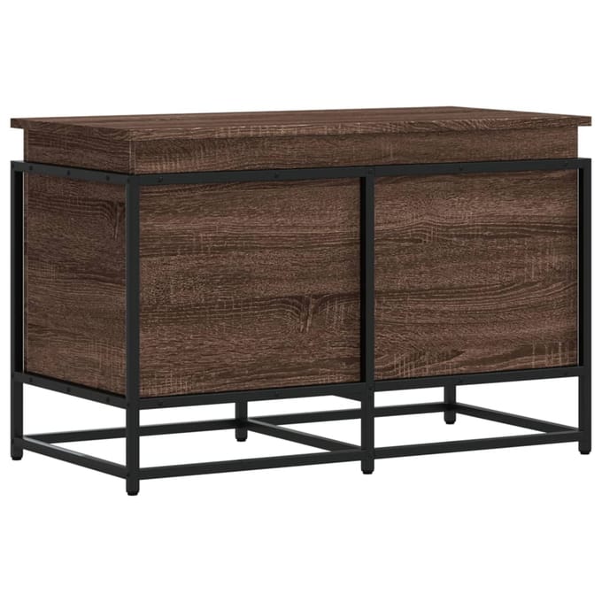 vidaXL - Opbergbox - met - deksel - 80x40x51,5 - cm - bewerkt - hout - bruin - eiken