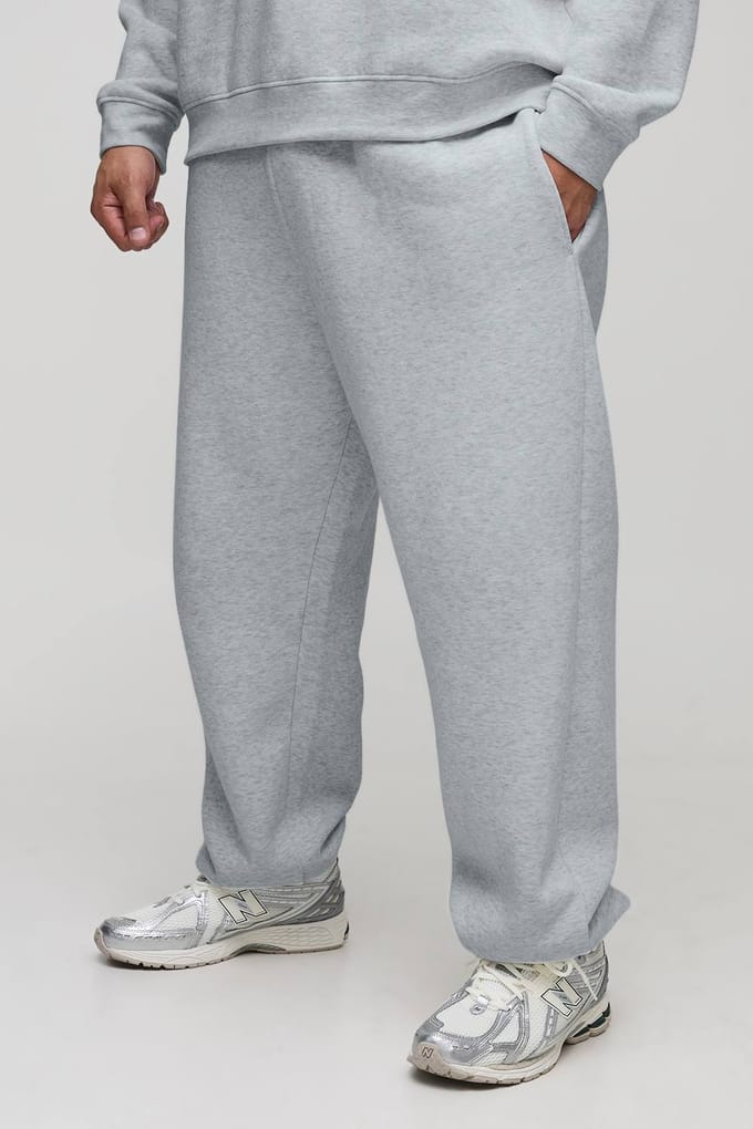 Plus Basic Oversized Joggingbroeken | Grey Marl | Size 2XL