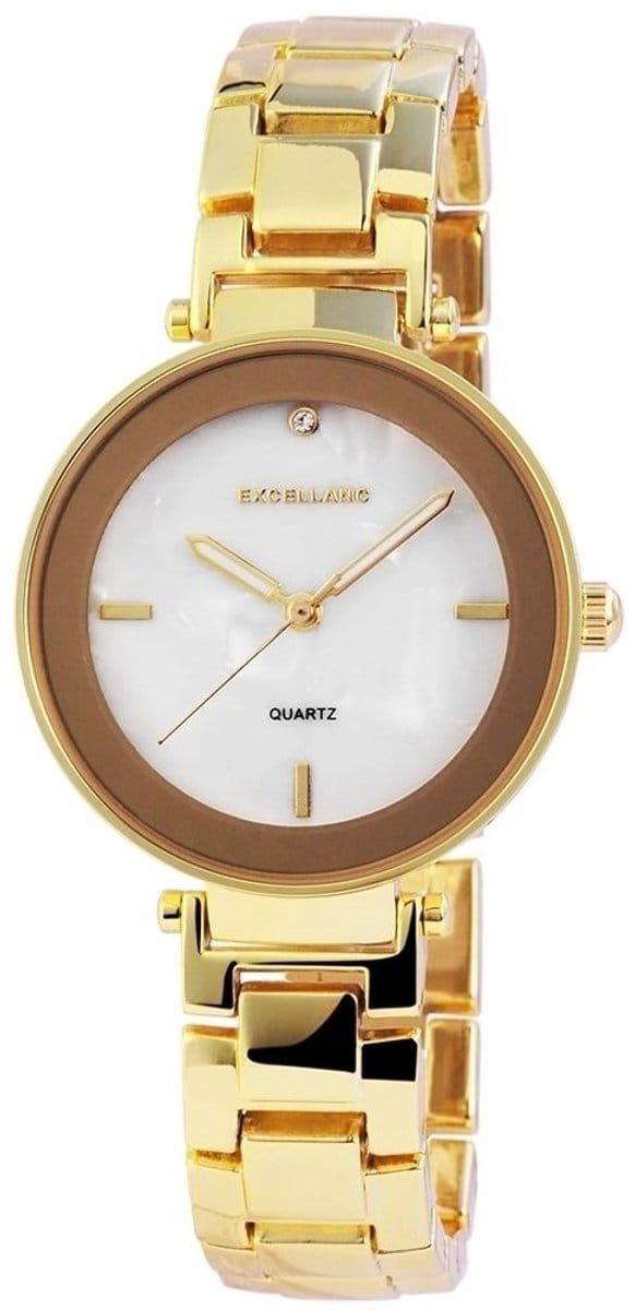 EXCELLANC Dameshorloge Metall Crystal-Besatz