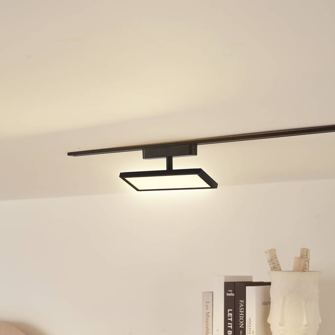 Lindby LED paneel 48V Lumaro, zwart, aluminium, lengte 20cm, dimbaar