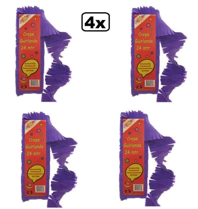 Crepe guirlande brandveilig paars 24 meter