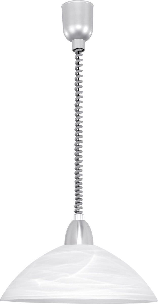 EGLO Lord 2 - Hanglamp - 1 Lichts - Ø360mm. - Zilver, Nikkel-Mat - Wit